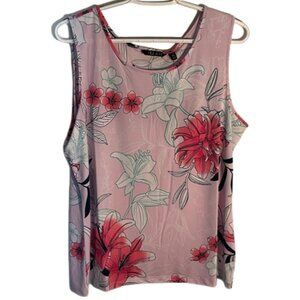 IMAN NWT Women's Sleeveless Floral Top - Pink size XL